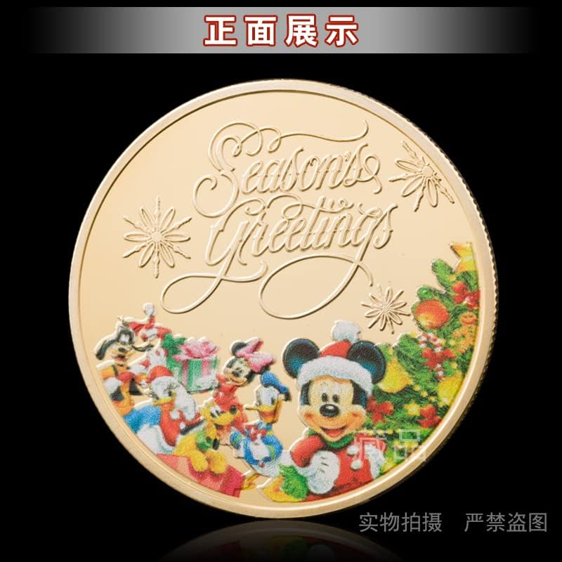 Ниуе Карикатура Деца Мики Маус На Коледно Парти Златно Покритие Цвят На Възпоменателна Монета Събиране На Щастливата Любов Златна Монета За Подарък