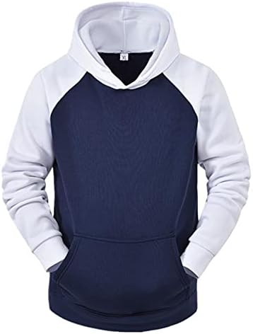 Новост цвят блок блузи за мъже с дълъг ръкав дантела мозайка пуловер фитнес спортна hoody с качулка върховете