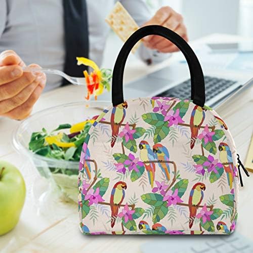 Случайна чанта за обяд Дамски - Сладко Macaw Голяма Запечатани Чанта за Обяд с плечевыми ремъци за работа