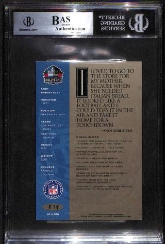 86 Анди Робустелли - 1998 Ron Mix HOF Платина Футболни картички Autos (Звезда), Футболни топки БГД с автограф