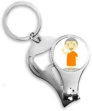 Оранжевото Рокля Монах От Непал Карикатура Ножица За Нокти Халка Ключодържател Отварачка За Бутилки Машина За Рязане