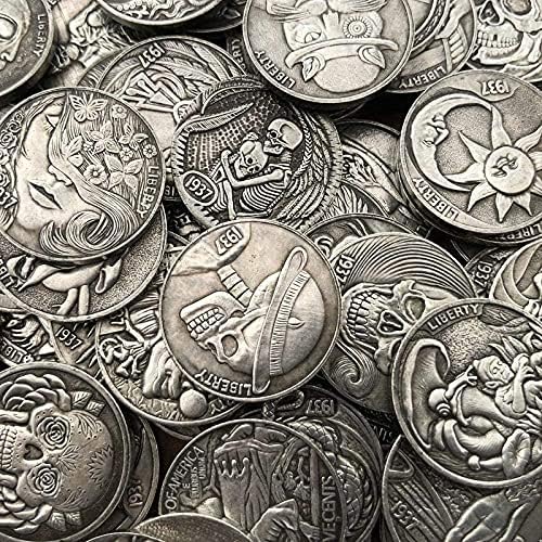 Предизвикателство Монета Реплика Възпоменателна Монета сребърно покритие Монета Американски Флейта Биволско Монета 1937
