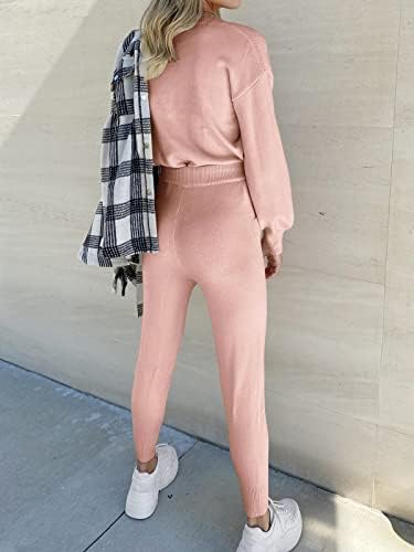 Дамски дрехи ANRABESS от две части, Комплекти, Пуловери, Пуловер с дълъг ръкав и Панталони на експозиции, Комплекти за