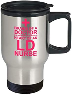 Пътна чаша за медицински сестри LD/Подаръци-Чаши за благодарност медицинска сестра/Подарък-Мозъка лекар, Сърцето медицински