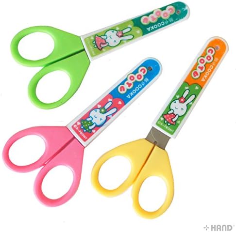 4030 Цветни Безопасни за деца на 4,5-инчов ножица с тъпи връхчета и Защитен калъф - Опаковка от 2 броя