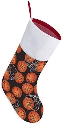 Баскетболни Спортни Коледни Чорапи, Чорапи с Плюшено Камина, Висящи за Домашен интериор Елхи
