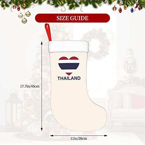 QG ZZX Любов Тайланд Коледен Отглеждане на Коледни Чорапи, Камина Окачен на Стелката 18 Инча(А) А) Празнична Украса