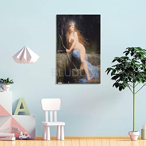 BLUDUG Ретро Плакат с Принтом Даяна Хънтър, Богиня на Луната, Момичета, Платно, Маслени картини, Плакати и Щампи, Стенни Художествени Картини за Всекидневната, Интерио?