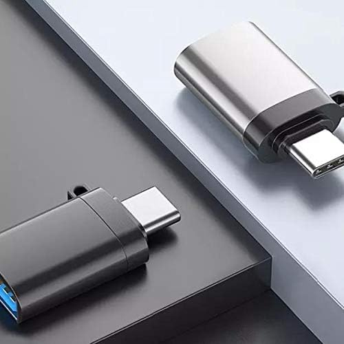 Кабел BoxWave, който е съвместим с VAIO SX-14 (VJS144X) (кабел от BoxWave) - USB-C за смяна на пристанищата (2 комплекта), преносим ключодържател USB Type-C USB OTG за VAIO SX-14 (VJS144X) - Шиферно-черен