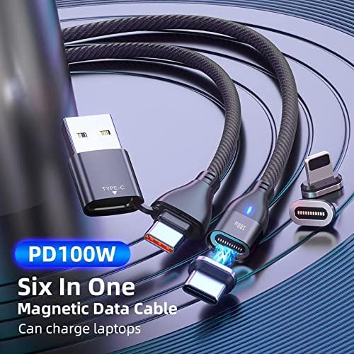 Кабел BoxWave е Съвместим с Bose SoundLink Revolve + II (кабел от BoxWave) - Кабел за зареждане MagnetoSnap PD AllCharge (100 W), кабел за зареждане Magnet PD мощност 100 W USB Type-C Micro USB - черен jet black