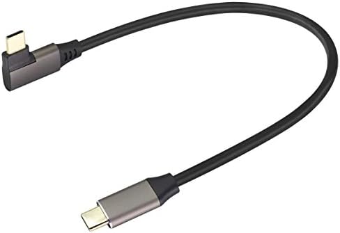 AAOTOKK 90 градуса USB 3.1 Type c към кабел Type C 60 Вата и 3A Десен и ляв ъгъл удължител 3.1 USB Type C Поддържа зареждане, прехвърляне на данни, аудио, видео кабел за лаптоп, таблет и моб