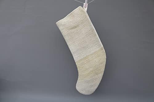 Коледен Отглеждане подарък за ВЪЗГЛАВНИЦА SARIKAYA, Бежови Чорапи, Коледни Чорапи от Коноп, Отглеждане Kilim, Отглеждане на Santa Cruz, Коледни Чорапи, 741