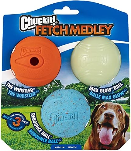 Чакит! Сборник с топка за събиране, среден, Кучешки топка, 3 на опаковката, Вистлер, топки, с максимално сияние и връщането