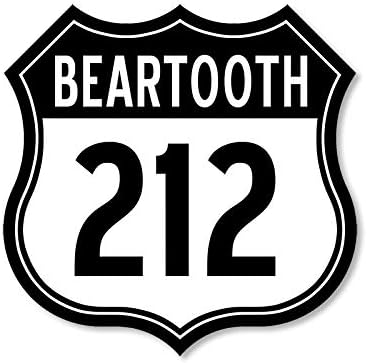 Стикер във формата на знака Beartooth 212 (на Пътен знак във формата на пътен знак за каране на мотоциклет)