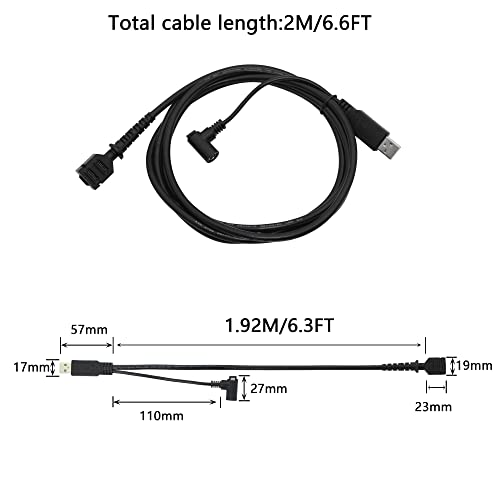 SinLoon VX805/VX820 USB кабел 6,6 фута сканиращ кабел USB 2.0 A конектор Double 14Pin със стъпка 1,27 IDC и за зареждане