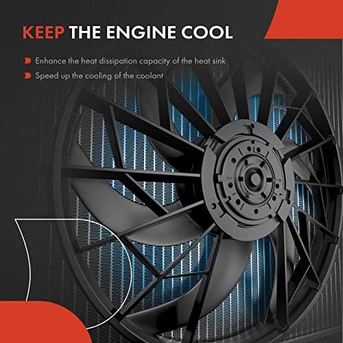 Вентилатор за охлаждане на радиатора на двигателя A-Premium в събирането е Съвместим с Acura ILX 2017 2018 2019 2020 2021, L4 2.4 L Лявата страна, подмяна на # 19015R4HA01, 19020R4HA01