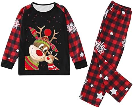 Семейни Пижами, Коледни Памучни Коледни Детски Пижами за Семейството, едни и Същи Коледни Мека Пижама, Семеен Комплект
