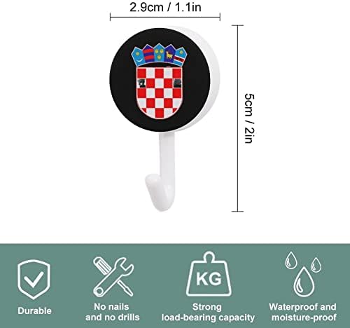 Национална Емблема на Хърватия Кръгли Пластмасови Куки за Многократна употреба Лепило Куки, Окачени на Стената Куки за
