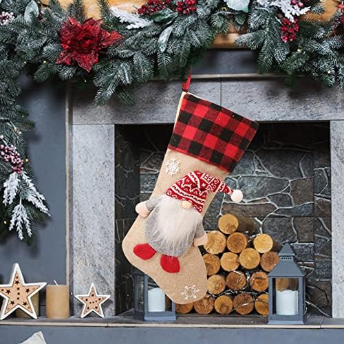 Коледни Чорапи, Големи Коледни Чорапи, Украса, Дядо коледа, Снежен човек, Отглеждане с Елени, Коледни Украси и Аксесоари
