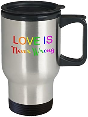 Дъгова гордостта на Любовта никога не греши кафеена чаша чаша за пътуване ЛГБТ кафеена чаша ЛГБТК Лесбийките, Гей Знаме