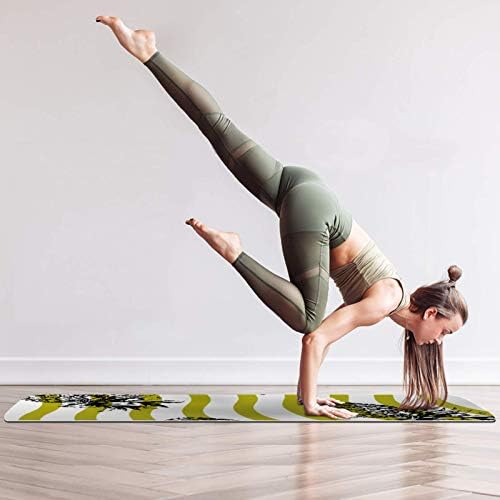 Дебел Нескользящий килимче за йога Unicey за физически упражнения и Фитнес, 1/4 с Жълто Модел под формата на Плодов Пулсации