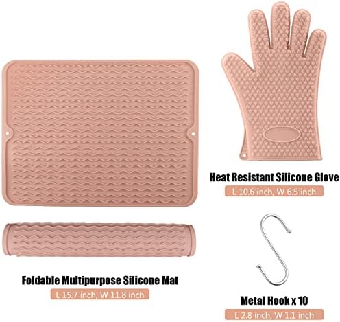 Набор от кухненски аксесоари HIPOMOG и Силиконовата рукавица за фурната, 25 бр. Комплект Силиконови Плешки за готвене