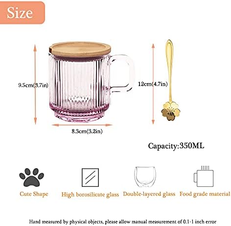Стъклена кафеена чаша MengCat, Переливающаяся прозрачна чаша с Капак, Лъжица в едно цвете, в Класическата стъклена Чаена