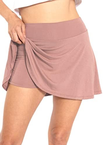 Дамски облегающая пола с висока талия и Вградени Къси панталони с джобове и Без| Small-3X