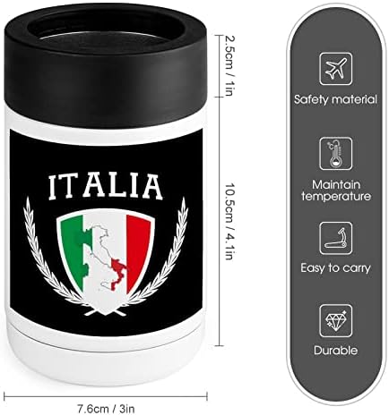 Italia Италия Италианска Карта Флаг Охладител Чаша От Неръждаема Стомана, Изолирани Кутии, Охладители Притежателя Чаша