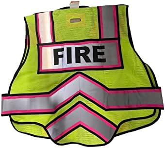 FIRE NINJA - Сверхяркий Противопожарен жилетка за безопасност | Отразяваща клас 2 - Висока видимост - Двойна подвижна