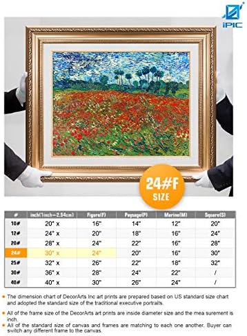 IPIC - Ретро цвете на маковом поле, Репродукция на картина на Винсент Ван Гог. Стенни рисунки върху платно Giclée в класическата