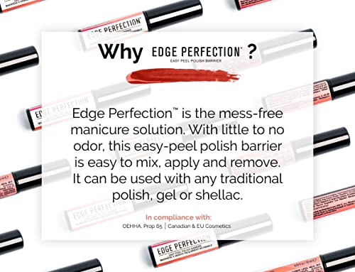 Edge Perfection Оригиналния патентован лак за нокти Easy Peel Barrier - маникюр, 0,25 течни унции с тънка четка - Лесен