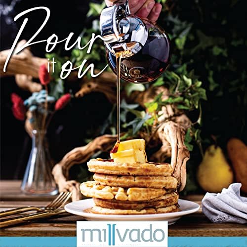 Опаковка за сиропа Millvado, стъклена опаковка за мед или кленов сироп в ресторантьорския стил, 10 унции, може да се