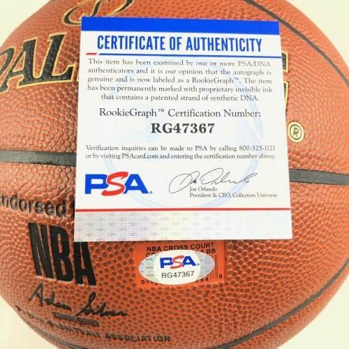 ИСАЯ Стюарт подписа баскетболен договор Spalding Баскетбол PSA/DNA С автограф Detroit Pistons - Баскетболни топки с автографи