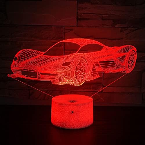 Glorivo Спортен Автомобил 3D лека нощ, 16 Цвята Дистанционно Управление Smart Touch Димиране 3D Иллюзионный малка странична