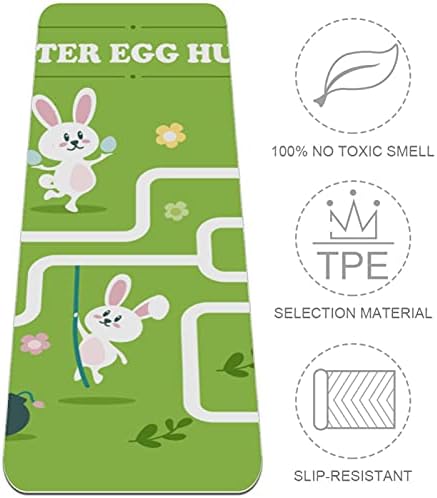 Siebzeh Easter Egg Hunt Сладък Заек Зайци Премиум-Дебела подложка за Йога Екологичен Гумена подложка за здраве и фитнес