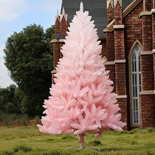 DULPLAY 6,8 Метра 210 см Розова Коледно Дърво 1200 Накрайници Изкуствена Елха от PVC с Метална Стойка Коледно Дърво за