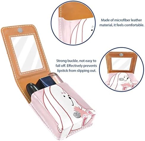 Косметичку ORYUEKAN, брилянтин, Брилянтин чанта с огледало преносим калъф за съхранение на червило с гланц за устни за