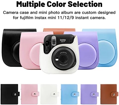 Защитен калъф за фотоапарат непосредствена печат Fujifilm Instax Mini 11 12 9, Калъф-чанта от изкуствена кожа премиум-клас с Подвижна каишка за Носене за фотоапарат с мини-фото